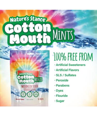 Nature's Stance Cotton Mouth Xylitol Mints Dry Mouth Lozenges Sugar Free Mouth Watering Mints - Stimulates Saliva & Freshens Breath 40 Count (Watermelon Splash) - Buy Online on GoSupps.com