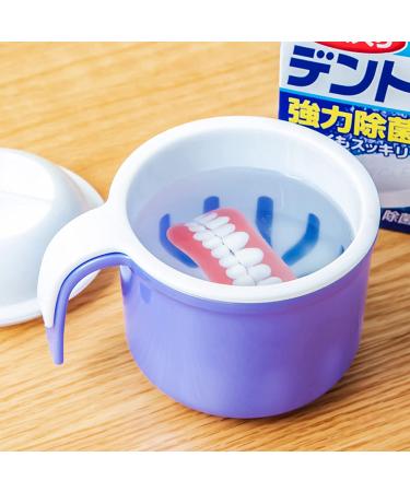 Denture Cup with Strainer and Lid - Large False Teeth Bath Cup for Soaking/Storing - 10.6 Oz Capacity - 1 Count - Buy Online on GoSupps.com