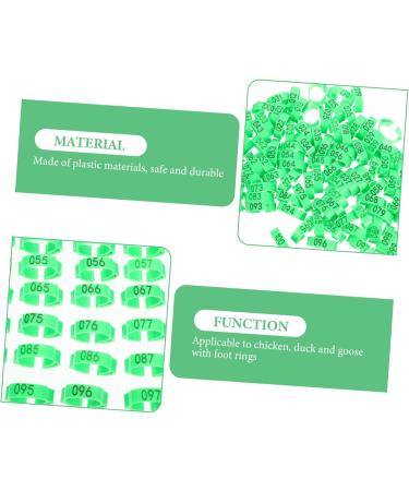 Happyyami 100pcs Chicken Foot Ring Chicken Charms Chick Leg Poultry Marking Tools Goose Foot Ring Disposable 2X2X1CM Green - Buy Online on GoSupps.com