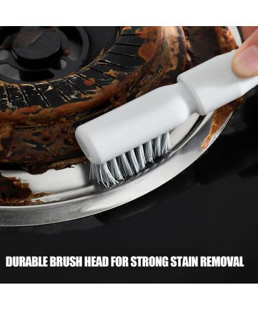 Stove Top Scraper Tool - 2-in-1 Cooktop Cleaning Double Head Scraper with Brush | Non-Slip Household Scraper for Putty and Grease Grime Cleaning for Sinks Faucets Stoves Elbow - Buy Online on GoSupps.com