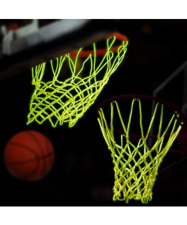 SANNIX 2 Pack Glow in Dark Basketball Hoop Net Replacement Nightlight Basketball Nets Luminous Outdoor Sun Powered Sports Nylon