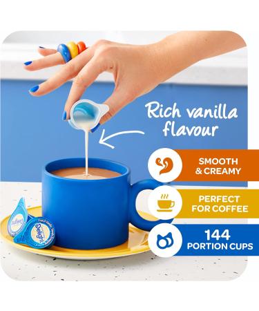 International Delight - Coffee Creamer - French Vanilla Flavoured Portion Cup - Deliciously Creamy & Convenient for On-The-Go - 144 x 13ml Units per Box - Buy Online on GoSupps.com