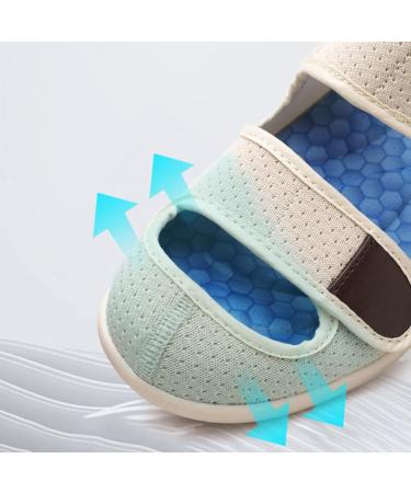 KXSM Women's Wide Width Healthy Home Shoes - Adjustable Closure for Diabetic Edema & Plantar Fasciitis - Light Grey - Size 38 - Buy Online on GoSupps.com