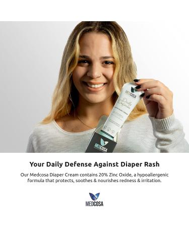 Medcosa Diaper Cream Twin Pack | Zinc Oxide Baby Butt Cream for Diaper Rash Protection, Soothing & Redness Reduction - Buy Online on GoSupps.com