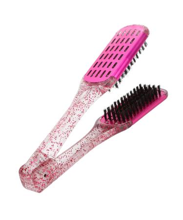 Buy Hair Straightening Splint Comb for Women | Double-Sided Clamp Brush | High-Temperature Resistant Tool for Home Salon | Rose Red Color - Buy Online on GoSupps.com