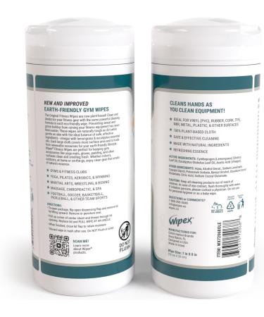 Wipex Fitness Equipment Wipes - Natural Plant-Based Gym Cleaner 50 Count Lemongrass & Eucalyptus - Ideal for Home Gym & Yoga Mats - Buy Online on GoSupps.com