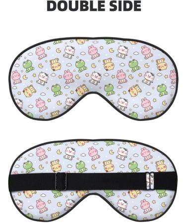 Buy Cute Animals Cartoon Sleep Mask - Adjustable Double-Sided Eye Covers for Comfortable Sleep | Reduce Eye Edema & Enjoy Perfect Shading - Buy Online on GoSupps.com