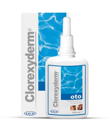 ICF Clorexyderm oto Cat & Dog Ear Cleaner Solution Ear Wax Removal Ear Drops in a Dropper Bottle for Bad Odour Sensitive or Itchy Ears - 150 ml - Buy Online on GoSupps.com