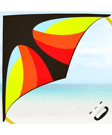 JEKOSEN 2022 New 55" Delta Kite Large Kites for Kids and Adults Beginners Easy to Fly Single Line String for Beach Trip Park Outdoor Activities Red/Yellow