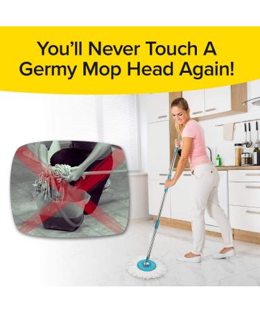 Hurricane Spin Mop by BulbHead As Seen On TV Mop & Bucket System | Super-Absorbent Microfiber Head, Reaches Anywhere, Spin Away Germs & Dirt - Buy Online on GoSupps.com
