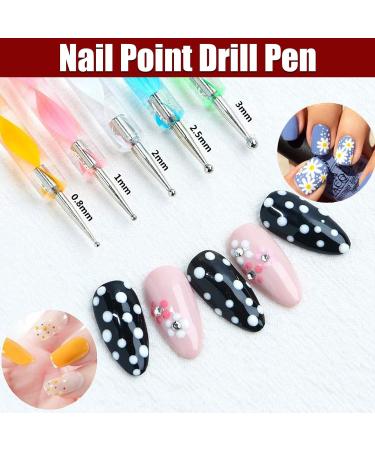 15-Piece Nail Art Brush Set - Gel Nail Brushes Dotted Pens Rhinestones & Nail Strips for Stunning Designs | International Shipping Available - Buy Online on GoSupps.com