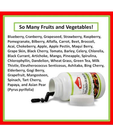 SJJ DEPOT 120 Multivitamin Capsules - Daily Fruit and Vegetable Supplements for Men, Women, and Seniors - Joint, Heart, Brain, and Antioxidant Support - Buy Online on GoSupps.com