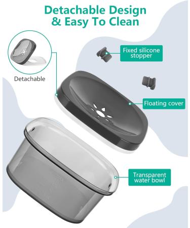Pettom 2L Leakproof Dog Water Bowl | Non-Slip Travel-Friendly Design for Dogs | Antilabber & Large Black Pet Dispenser - Buy Online on GoSupps.com