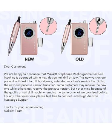 Makartt Rechargeable Nail Drill Electric File Pink Stephanee 35000RMP Professional Kit for Acrylic Nails & Poly Gel - B-18 - Buy Online on GoSupps.com