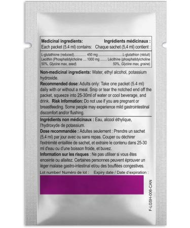 Lypo-Spheric Glutathione - 30 Packets 162 ml Glutathione Per Packet Liposome Encapsulated for Maximum Bioavailability Professionally Formulated 100% Non-GMO 5.40 ml (Pack of 30) - Buy Online on GoSupps.com