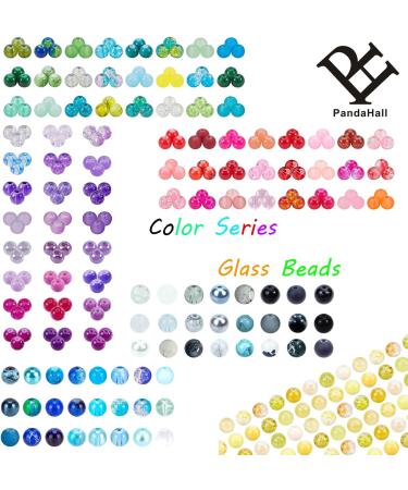 PandaHall 720pcs 8mm Round Glass Beads - 24 Colors Black Bracelet Beads for Jewelry Making - Halloween Eid Mubarak Ramadan Decoration - Buy Online on GoSupps.com