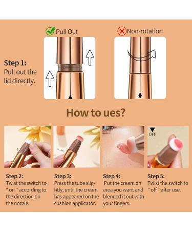 Contour Beauty Wand Liquid Highlighter & Blush Duo | Long-Lasting & Lightweight | Cushion Applicator | Fair Contour, Pink Blush, Pearl White Highlight - Buy Online on GoSupps.com