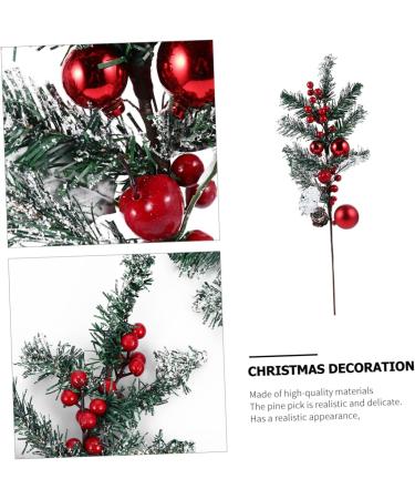 ABOOFAN 2Pcs christmas tree picks fake plant decorate decorative items Berry pine cone fruit plant flower branch nativity decor Jesus decorations crafts filler holly flowers - Buy Online on GoSupps.com