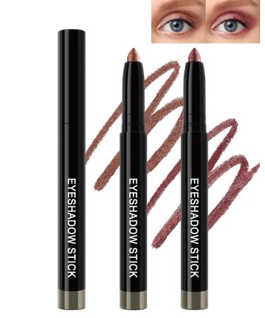 Lestpola Eyeshadow stick waterproof with sharpener 2 pieces highly pigmented cream eyeshadow stick longlasting and smooth shimmering finish makeup for wrinklefree eyes cream crayon