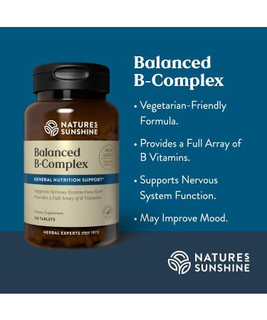 Nature's Sunshine Balanced B Complex 120 Tablets - Digestive & Nervous System Support | Vegetarian Formula - Buy Online on GoSupps.com