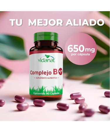Vidanat Complex B 90 Capsules Supports Energy Metabolism & Immune Health Essential B Vitamins for Mental Clarity Stress Relief & Skin Health - Buy Online on GoSupps.com