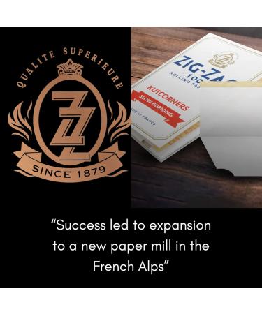 Zig-Zag - Slow Burning Rolling Papers Carton of 25 packs 100 Leafs per Pack Size Single Wide (Regular) (2 Sizes) Available Kut Corners Easy Rolling 100% Natural Gum Arabic No Bleach Authentic (White) - Buy Online on GoSupps.com