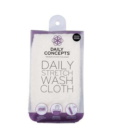 Daily Concepts - Daily Stretch Wash Cloth Reusable Packaging for Whole Body Exfoliation Stretches Upto Three Times its Size Vigorous Texture Safe for All Skin Types 68g 1 Count (Pack of 1) 1