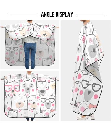 Waterproof Barber Cape - Funny Cute Bear & Cheetah Haircut Bib for Men & Women | Unisex Hair Cutting Cape - Buy Online on GoSupps.com