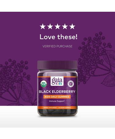 Gaia Herbs Kids Elderberry Immune Support Gummies - 40 Vegan Gummies - Buy Online on GoSupps.com