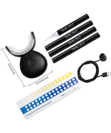 Afranti Home Wireless Teeth Whitening Kit - 16-Point LED Accelerator, Natural Whitening, Stain Removal - 4 Gel Pens, Color Card - Black - Buy Online on GoSupps.com