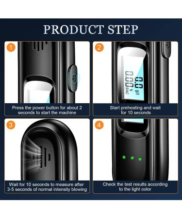 2 Pcs Portable Breathalyzer Tester with LED Display - Accurate Alcohol Detection for Personal & Professional Use - Buy Online on GoSupps.com