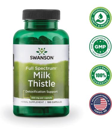 Swanson Milk Thistle 500mg - 100 Capsules for Liver Health & Detox - Buy Online on GoSupps.com