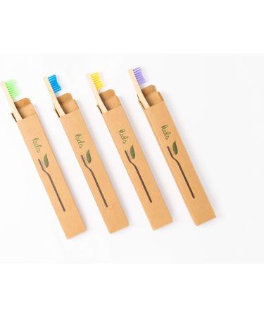 Bamboo Toothbrushes for Kids - Pack of 4 Sustainable & Vegan Soft Bristles - Buy Online on GoSupps.com