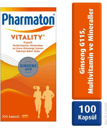 PHARMATON Vitality 100 Capsules - Multivitamins and Minerals with Ginseng x 2 Bottles - Buy Online on GoSupps.com