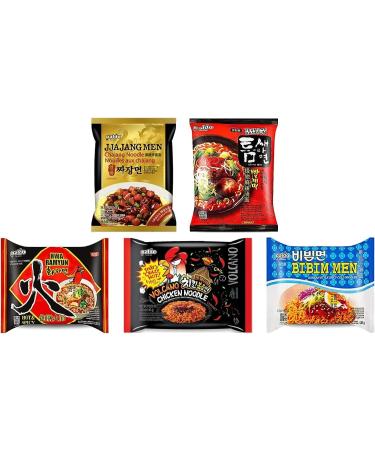 Korean Instant Noodles Ramen Variety Bundle & Chopsticks - Samyang Nongshim Ottogi Paldo Different Assorted Flavours (Pack of 40) by CNMART - Buy Online on GoSupps.com