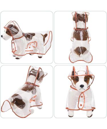 Petcute Waterproof Dog Raincoat with Hood | Transparent Breathable PVC Coat for Medium & Large Dogs - XS Orange - Buy Online on GoSupps.com