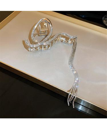 Barrette Women Hair Claw 1PC Claws Clips Hair Accessories Letter Q Tassel Hairpin Back Head Curling Large Metal Shark Claw Clip Accessories Female(Color:Silver) - Buy Online on GoSupps.com