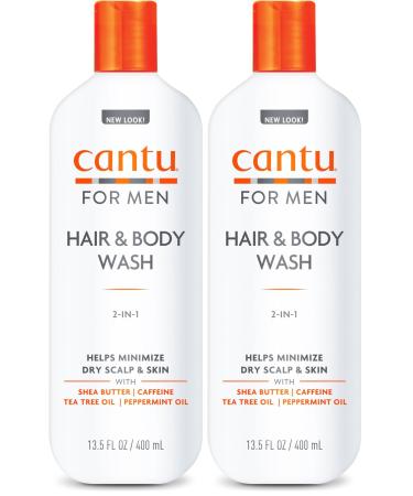 CANTU - Shampooing + apr s-shampoing + gel douche 3-en-1 au karit - Homme - 400 g - Nettoyage complet et soin nourrissant (Lot de 2) 400 ml (Lot de 2)