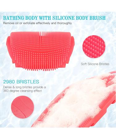INNERNEED Silicone Body Scrubber - Exfoliating Shower Brush for All Skin Types (Blue & Pink) - Buy Online on GoSupps.com