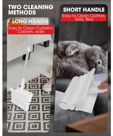 Large Floor Lint Roller for Pet Hair - Extra Sticky 6.3" Wide Long Handle 300 Sheets - Ideal for Clothes Sofa & Bed - International Shipping Available - Buy Online on GoSupps.com