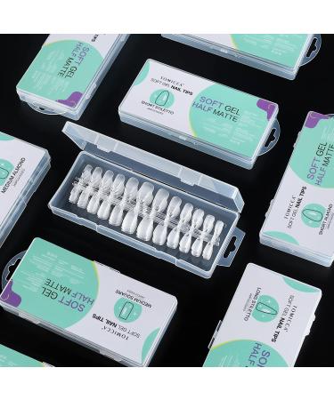 Tomicca Almond Short Nail Tips - 240 Pieces Gel & Acrylic Nails Pre-Shaped Half Matte 10 Sizes - Perfect for Flawless Nail Art - Buy Online on GoSupps.com