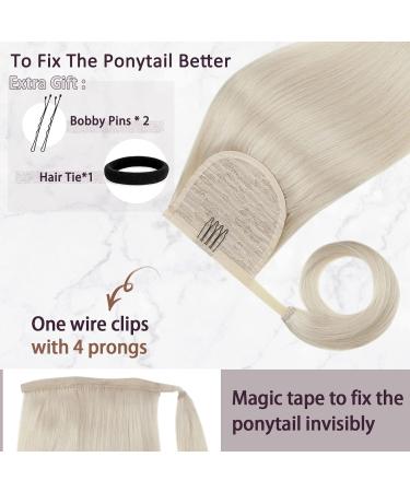 Runature 30cm White Blonde Clip-In Ponytail Extensions | Remy Real Hair Braid Extensions - 12 Inch #800 70g - Buy Online on GoSupps.com