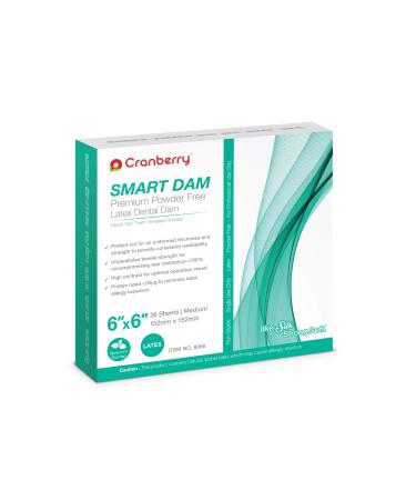 Cranberry USA Cranberry CR8066 Smart Dam Latex Powder-Free Spearmint Scented 6x6 Green (Pack of 36)