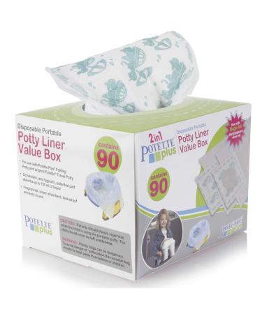 Kalencom Potette Plus Potty Seat Liners with Magic Disappearing Ink Value Box - 90 Liners