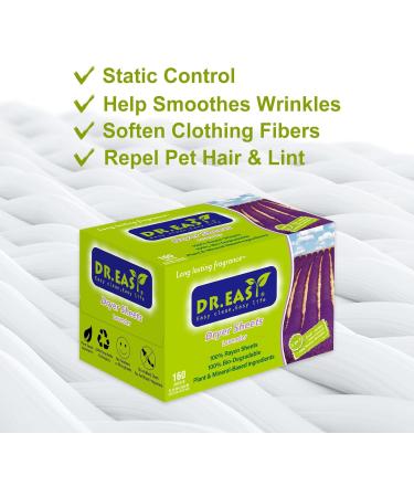 Dr. Easy Lavender Dryer Towels - Herbal Sensitive Skin Formula 640 Pack 100% Viscose Dye-Free Softener Sheets for Laundry - Buy Online on GoSupps.com