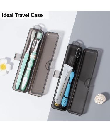 Yeeco Toothbrush Case - 2 Pack Transparent Black Travel Holder | Portable Plastic Toothbrush Case 20 x 4.7 x 3 cm for International Shipping - Buy Online on GoSupps.com