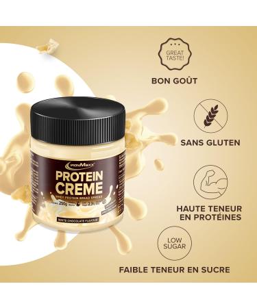 Ironmaxx Protein Creme - White Chocolate 250g | High Protein Low Carb Bread Spread (Pack of 2) | Healthy Diet Snack - Buy Online on GoSupps.com