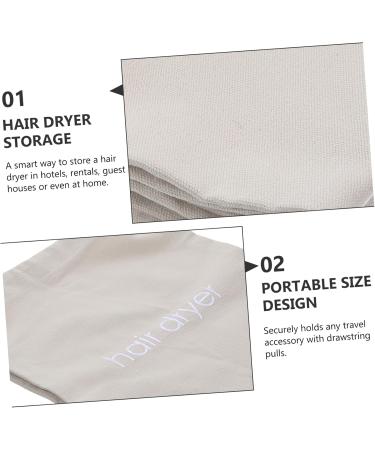 HAPINARY 4pcs Hair Dryer Storage Bag Travel Accessories Bags Drawstring Hairdryer Sack Kit Light Grey Fabric - Buy Online on GoSupps.com