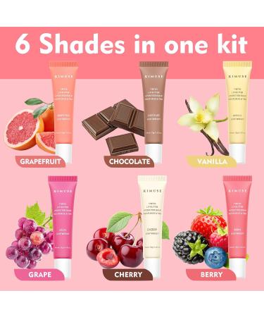 KIMUSE 6 Pcs Tinted Lip Butter Hydration Balm Set 6 Flavored Shades Hydrating Plumping Gloss with Hyaluronic Acid & Vitamin E Sheer Tint Non-Sticky | Vegan Lip Care Makeup for Dry Lips & Daily - Buy Online on GoSupps.com