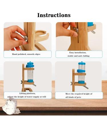 Adjustable Hamster Water Bottle with Stand and Bowls | Small Animal Dispenser | 125ML Capacity | Ideal for Guinea Pig, Hamster, Rat, Gerbil, Chinchilla - Buy Online on GoSupps.com